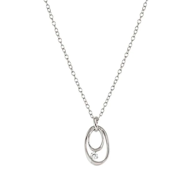 My Rebel Art Necklace in Silver with Oval CZ