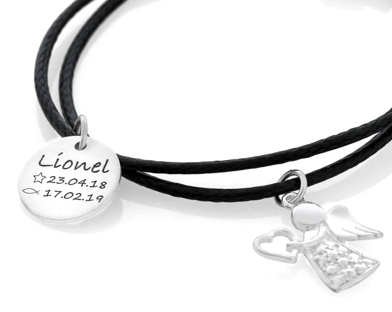 ARMBAND ZUR TAUFE GRAVUR NAME GESCHENK PATENKIND SILBER