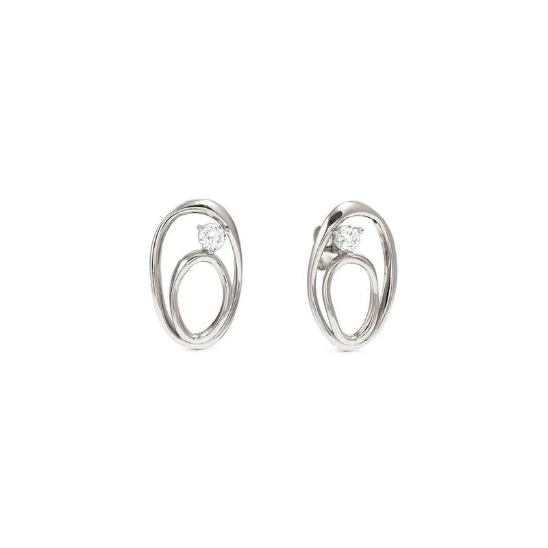 My Rebel Art Earrings in Silver with CZ Oval