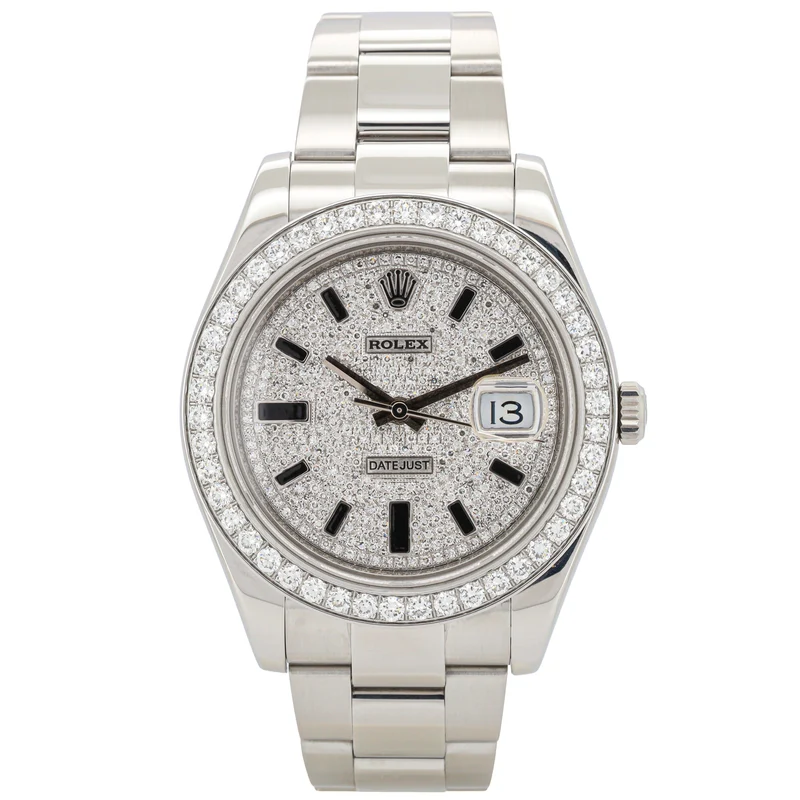 Rolex Datejust II 41 116300 Diamond Dial Iced Out Oyster