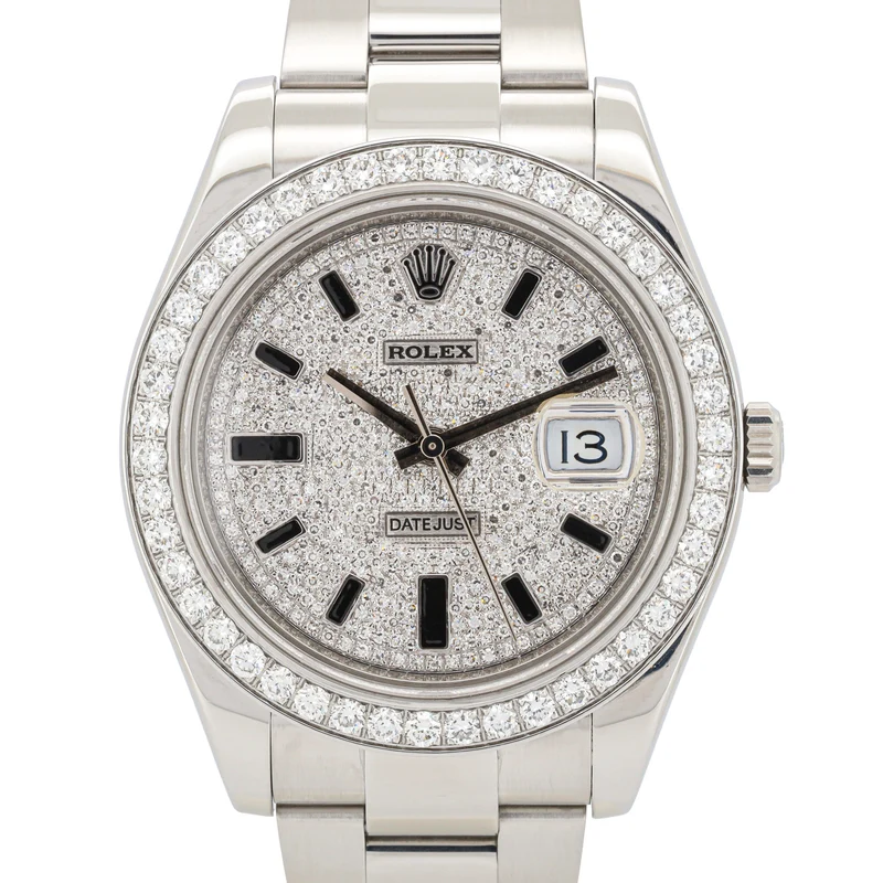 Rolex Datejust II 41 116300 Diamond Dial Iced Out Oyster