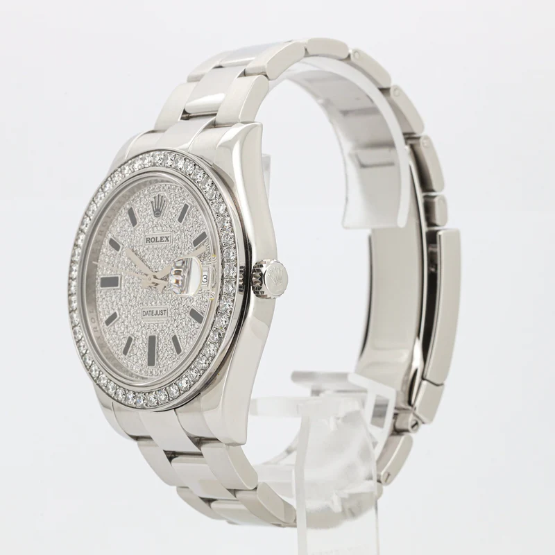 Rolex Datejust II 41 116300 Diamond Dial Iced Out Oyster