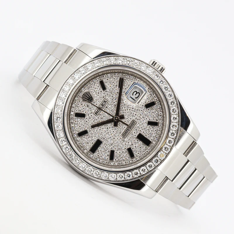 Rolex Datejust II 41 116300 Diamond Dial Iced Out Oyster