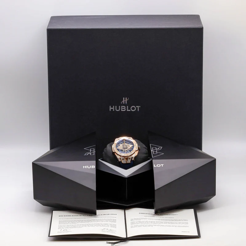 Hublot Big Bang Sang Bleu II King Gold Unico Blue Pave