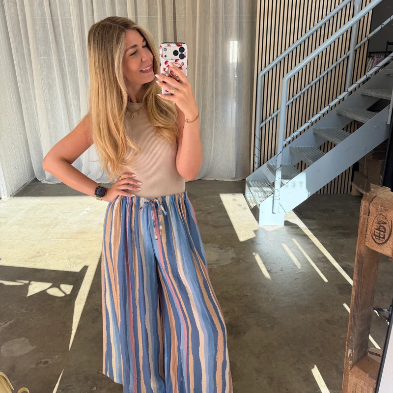 Amalfi Hose Stripes - Blau