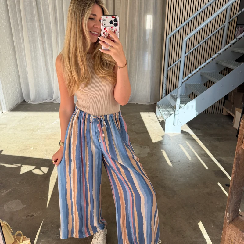 Amalfi Hose Stripes - Blau