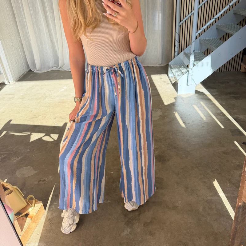 Amalfi Hose Stripes - Blau