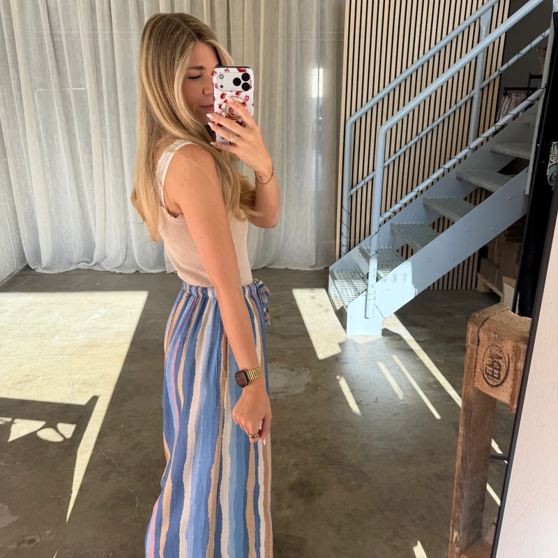 Amalfi Hose Stripes - Blau