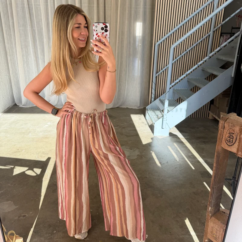 Amalfi Hose Stripes - Rosa