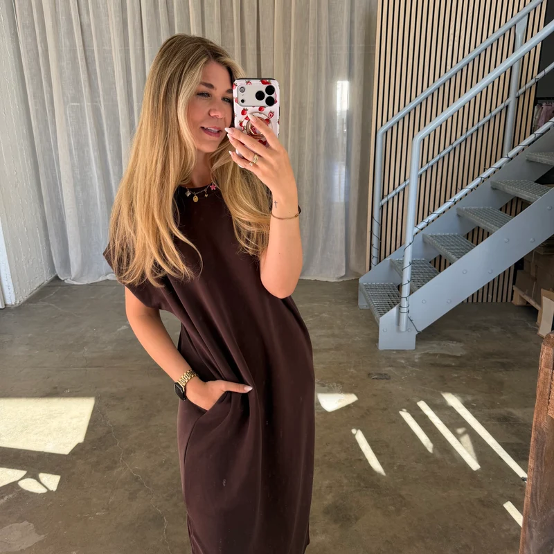 Oversize Kleid Molly - Butterstoff Espresso