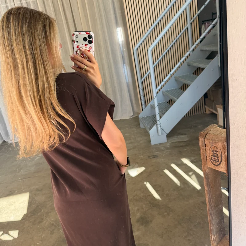 Oversize Kleid Molly - Butterstoff Espresso