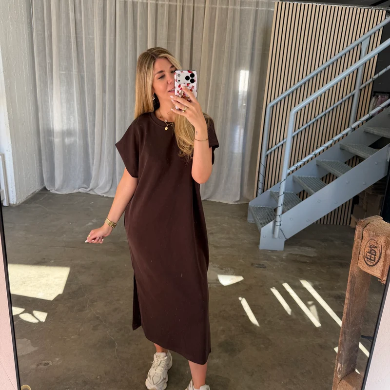Oversize Kleid Molly - Butterstoff Espresso