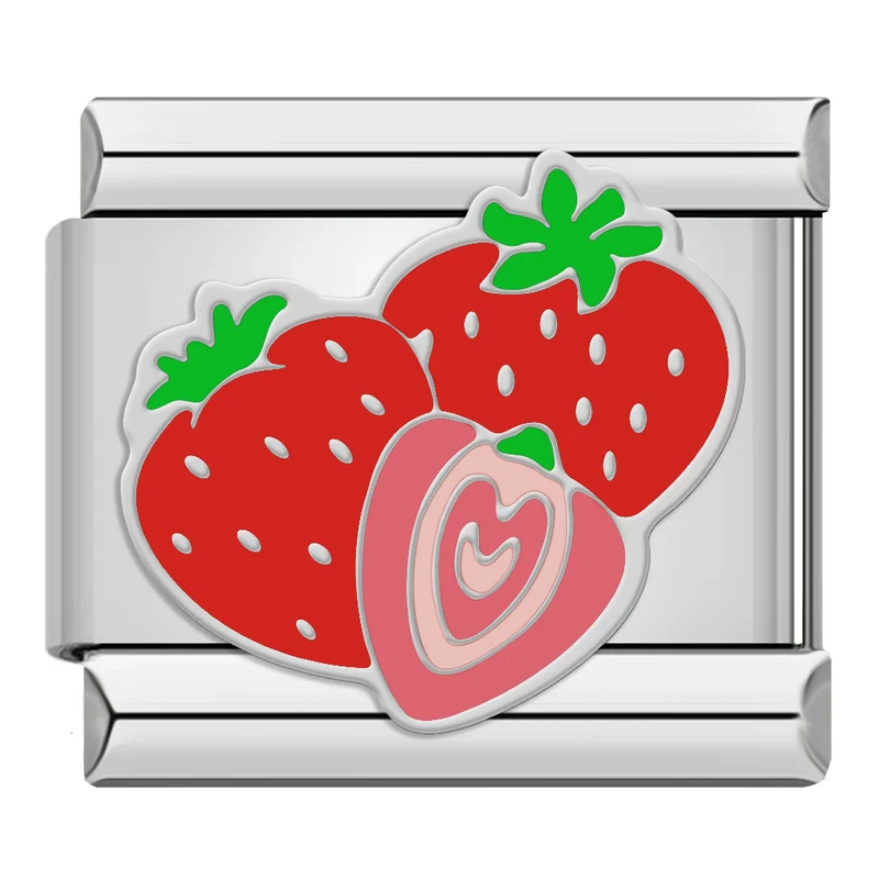 Erdbeeren mit Herz Silber