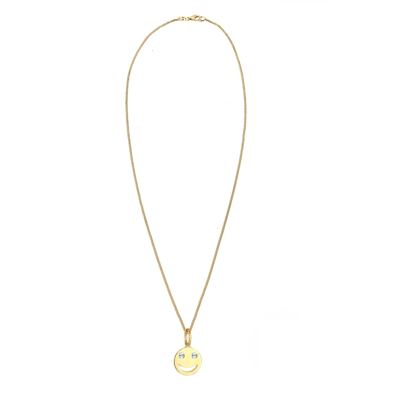 Halskette mit Smiling Face | Mit Kristallen von Swarovski® (Weiß)