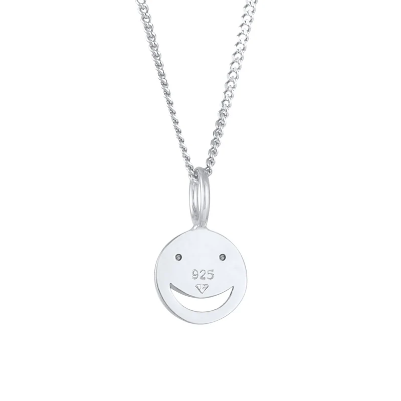 Halskette mit Smiling Face | Mit Kristallen von Swarovski® (Weiß)