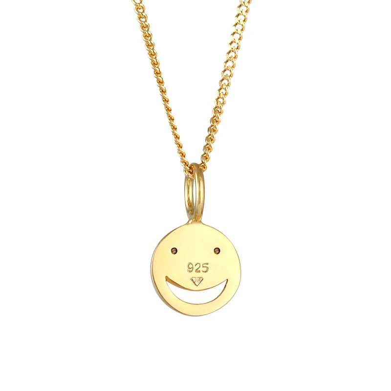 Halskette mit Smiling Face | Mit Kristallen von Swarovski® (Weiß)