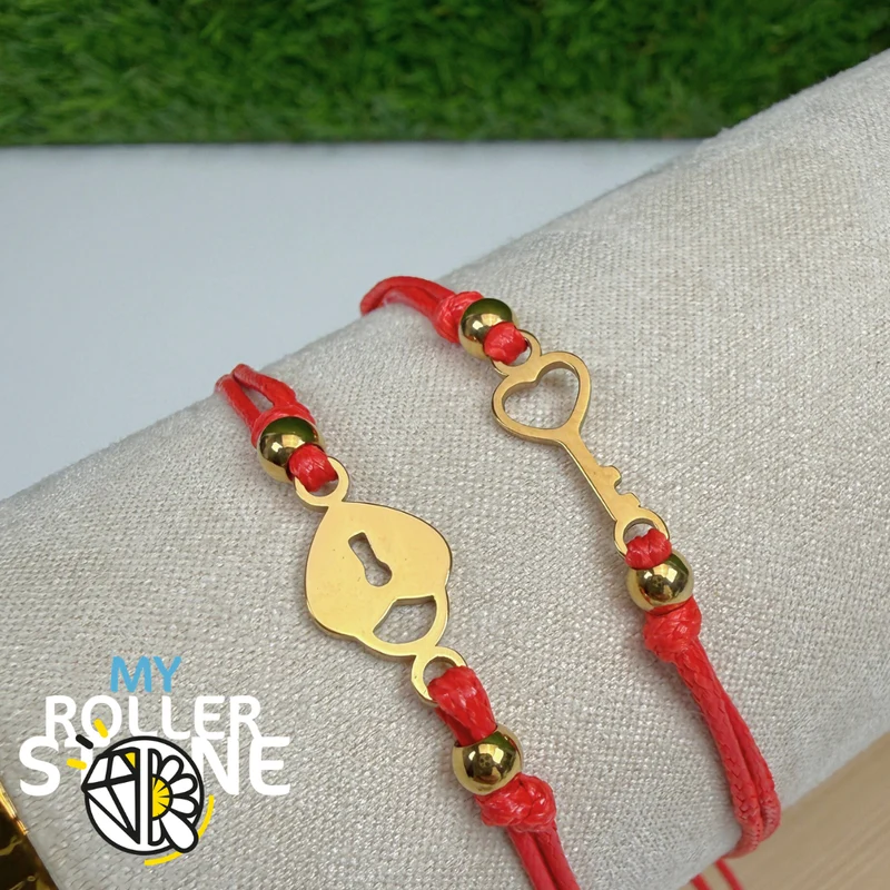 Armband mit Schlüssel und Schloss aus Edelstahl (wird paarweise verkauft)