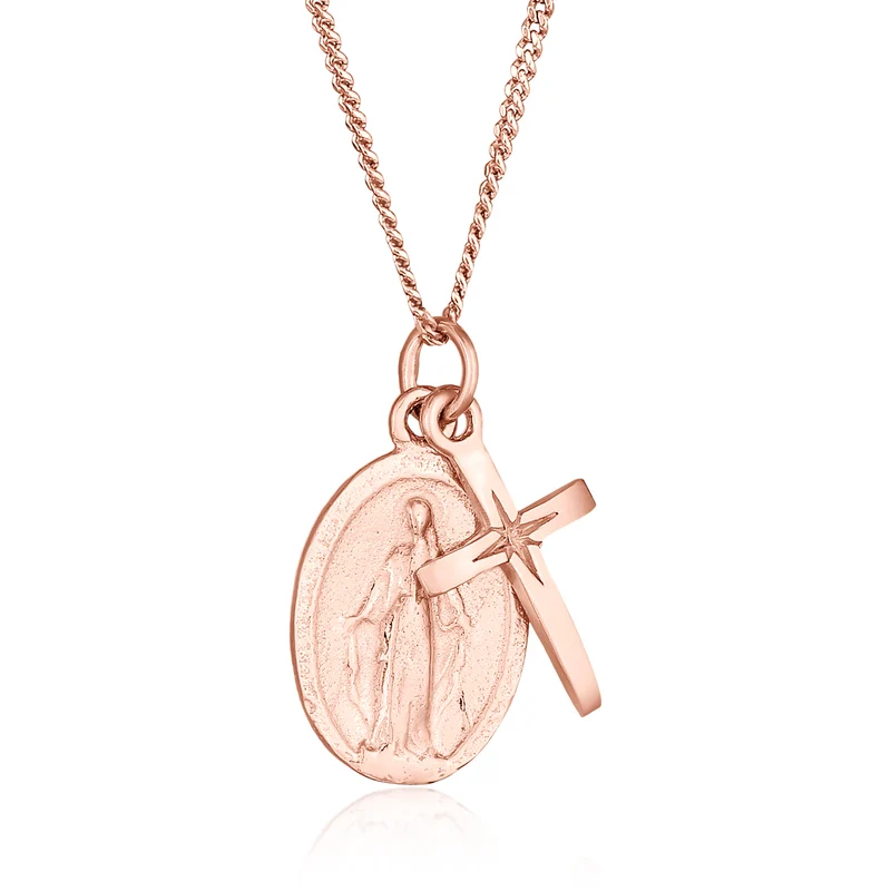 Halskette Marienbild Kreuz