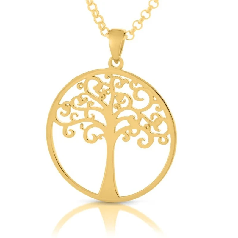BAUM DES LEBENS KETTE VERGOLDET LEBENSBAUM GOLD