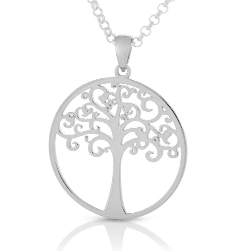 LEBENSBAUM 925er SILBER KETTE ANHÄNGER TREE OF LIFE