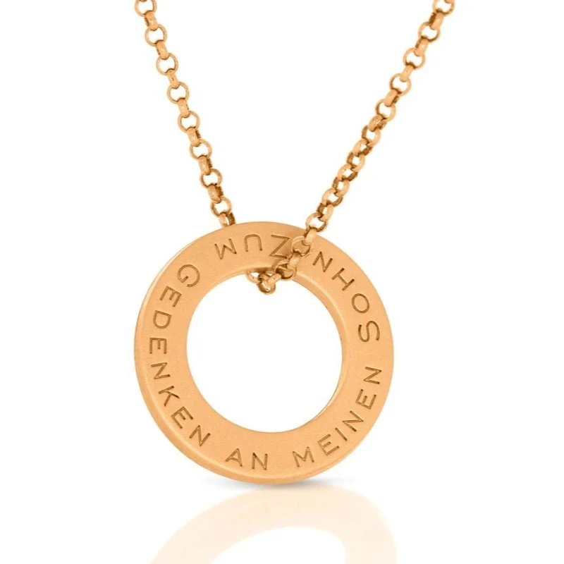 RING KETTE GRAVUR ANHÄNGER ROSÉGOLD NAMENSKETTE