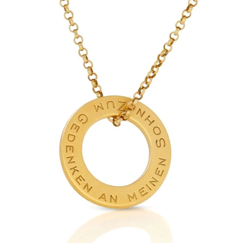 PERSONALISIERTE KETTE MIT ANHÄNGER VERGOLDET RING GRAVUR