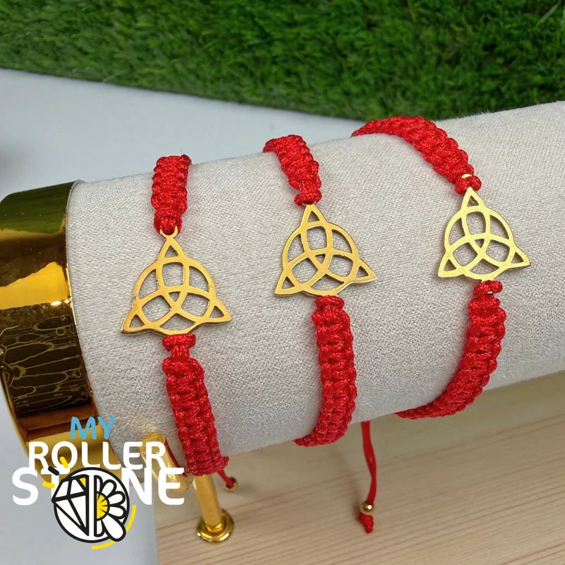 Destiny Verstellbares Trinity-Knotenarmband – Goldfarbener Edelstahl