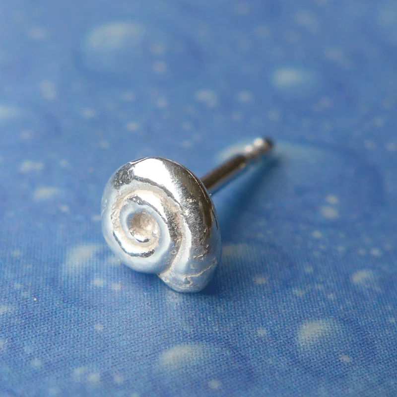 Silber Schnecke Ohrstecker Lagune xxs