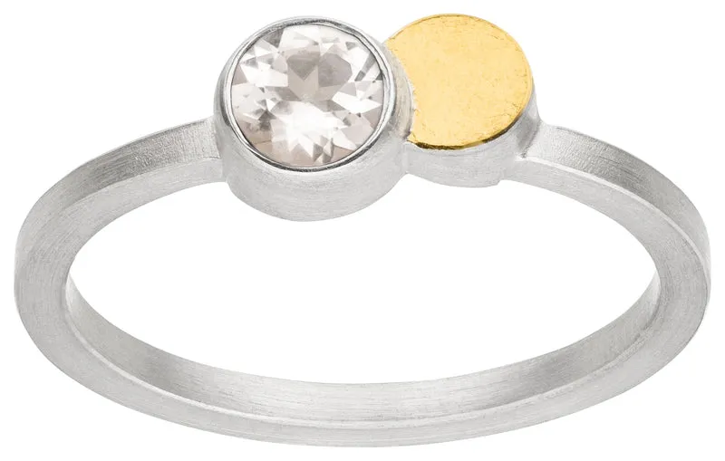 925er Silber Ring feingoldbelegt MANU R1409WTO