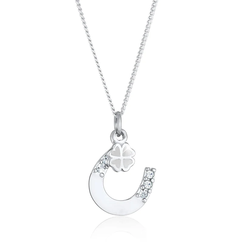 Halskette Hufeisen | Mit Kristallen von Swarovski® (Weiß)