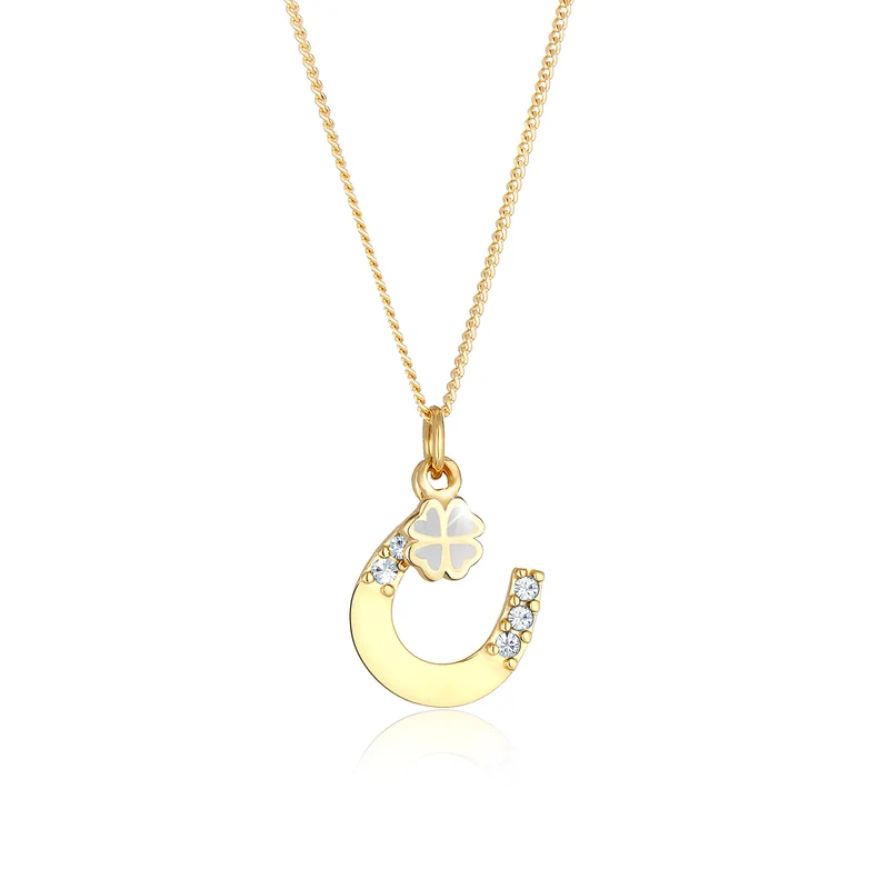 Halskette Hufeisen | Mit Kristallen von Swarovski® (Weiß)