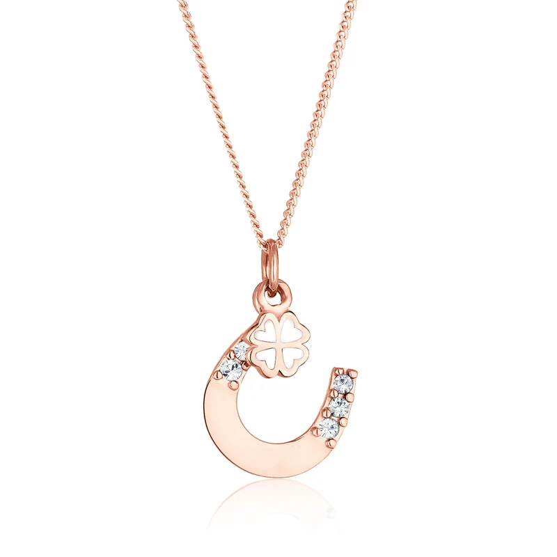 Halskette Hufeisen | Mit Kristallen von Swarovski® (Weiß)