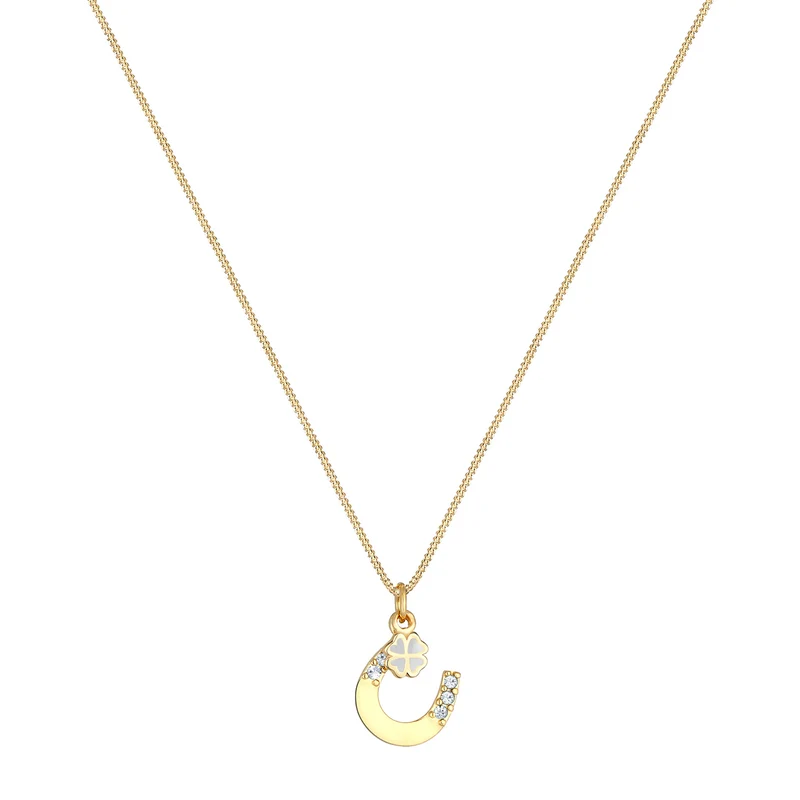 Halskette Hufeisen | Mit Kristallen von Swarovski® (Weiß)