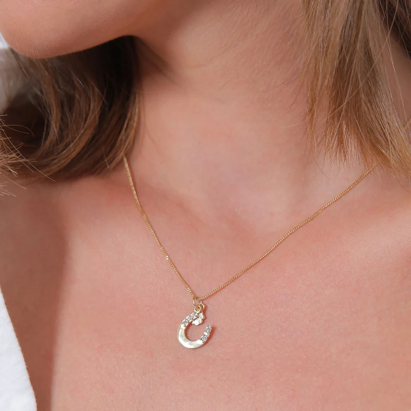 Halskette Hufeisen | Mit Kristallen von Swarovski® (Weiß)