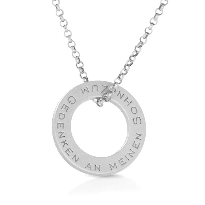 NAMENSKETTE RING ANHÄNGER 925 SILBER MATTIERT