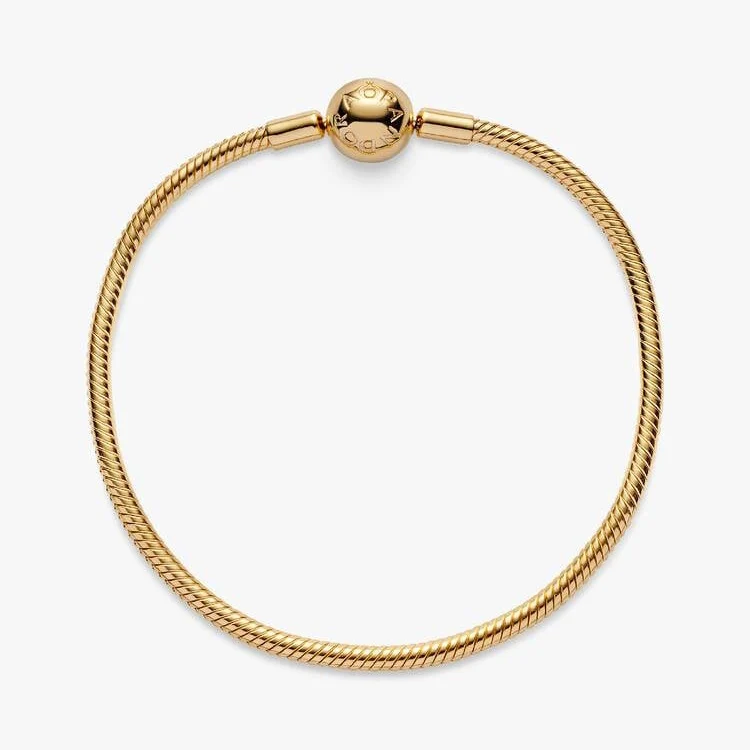 Moments Gold Snake Chain Bracelet, 19cm
