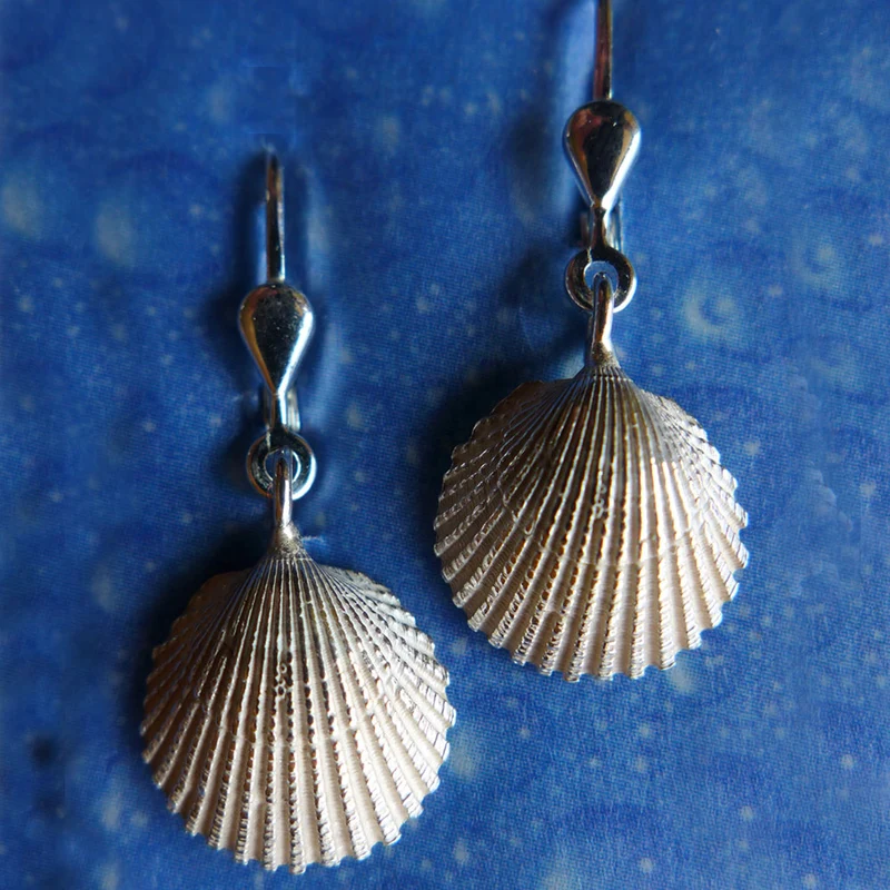 Silber Herzmuschel Ohrschmuck Nordsee