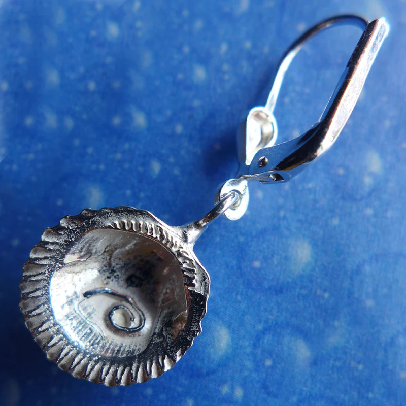 Silber Herzmuschel Ohrschmuck Nordsee