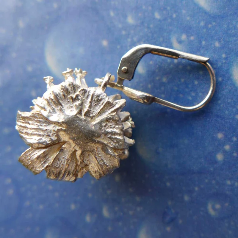 Silber Blüte Schmuck Teufelsabbiss Ohrhänger
