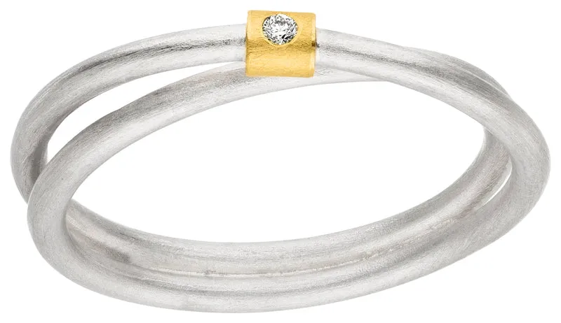 925er Silber Ring feingoldbelegt MANU R1408BR