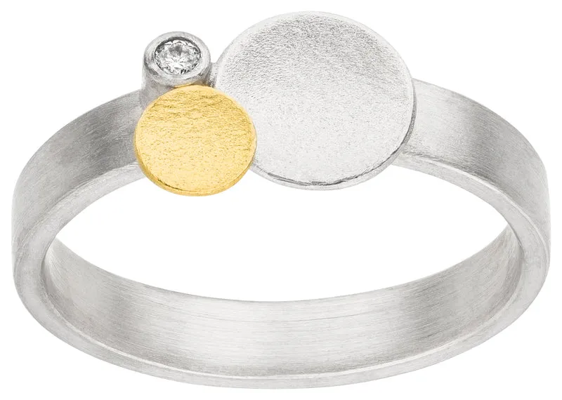 925er Silber Ring feingoldbelegt MANU R1412BR