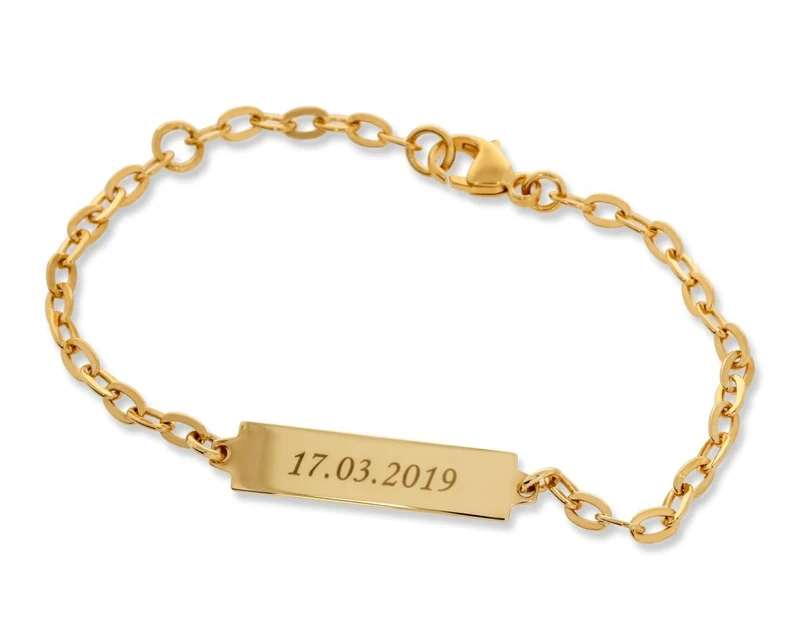 GRAVUR ARMBAND GOLD, ID- ARMKETTE VERGOLDET NAME
