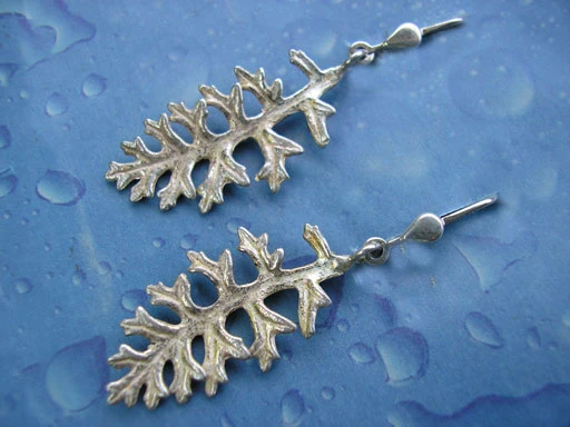 Silber Blatt Schmuck Ohrringe