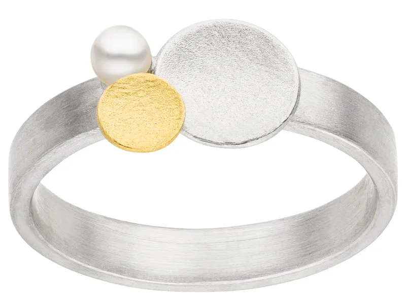 925er Silber Ring feingoldbelegt MANU R1412PE