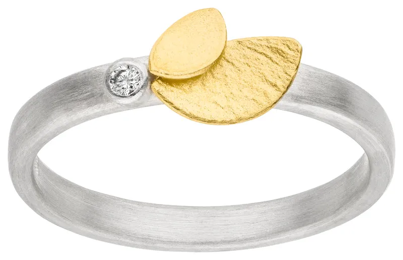 925er Silber Ring feingoldbelegt MANU R1414BR