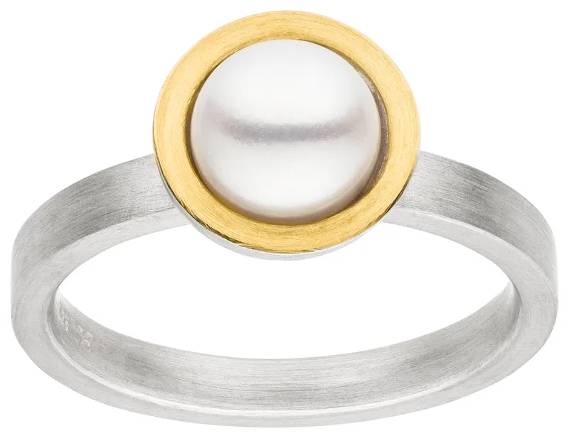 925er Silber Ring feingoldbelegt MANU R1415PE