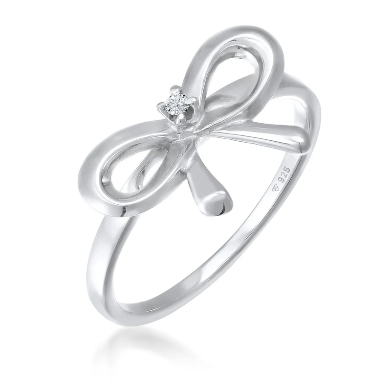 Verlobungsring Schleife | Diamant ( Weiß, 0,015 ct )