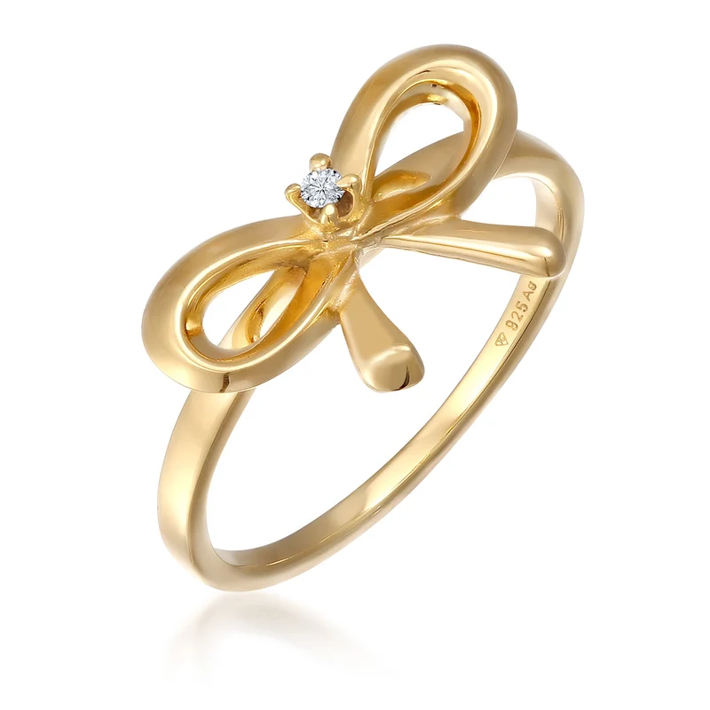Verlobungsring Schleife | Diamant ( Weiß, 0,015 ct )