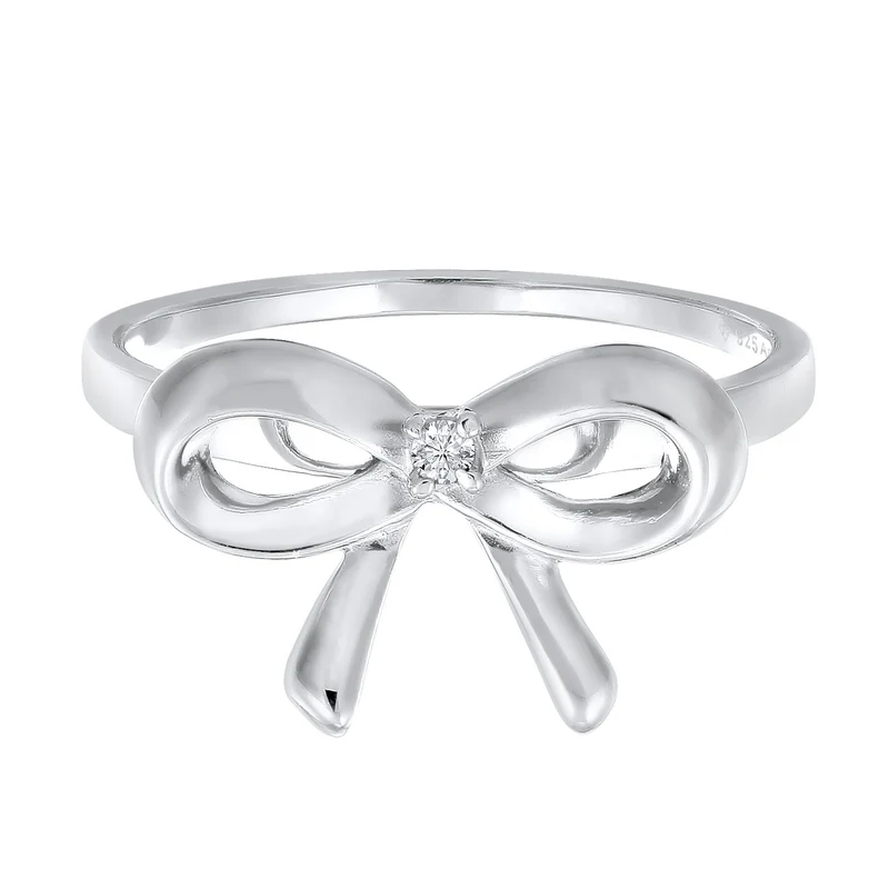Verlobungsring Schleife | Diamant ( Weiß, 0,015 ct )