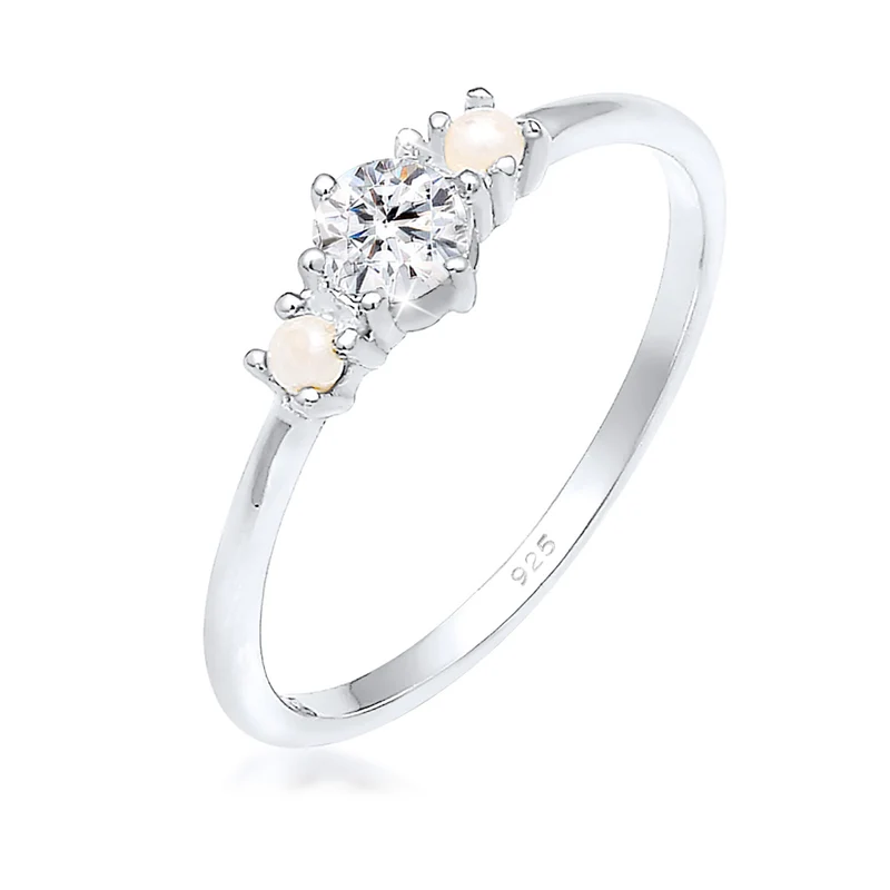 Ring | Perle, Kristall ( Weiß )